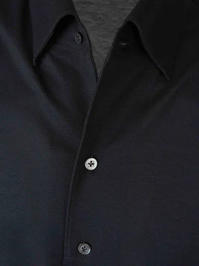 Fray Long-sleeve Button-down Shirt In Black