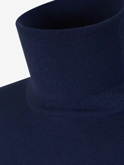 Zanone Wool Knitted Sweater In Blue