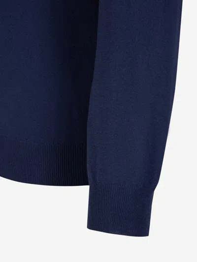 Zanone Wool Knitted Sweater In Blue
