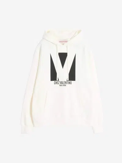 Valentino Garavani White Cotton Sweatshirt In Beige