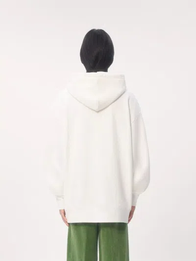 Valentino Garavani White Cotton Sweatshirt In Beige