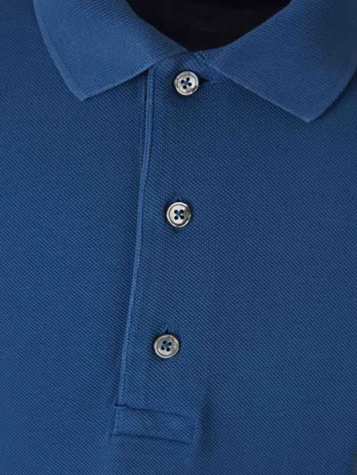 Tom Ford Lyocell Piquet Polo Shirt In Blue