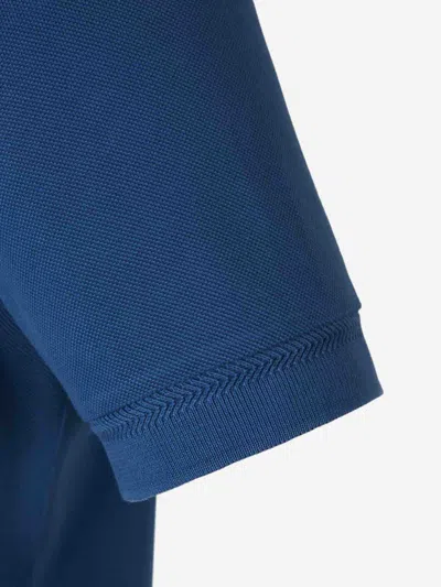 Tom Ford Lyocell Piquet Polo Shirt In Blue