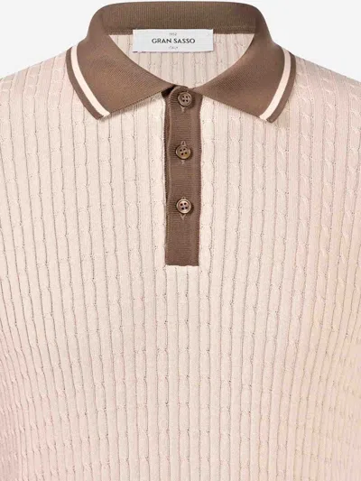 Gran Sasso Cotton-knit Polo Shirt In Brown