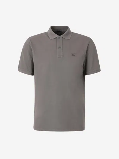 C.p. Company Polo Logo Bordado In Gray