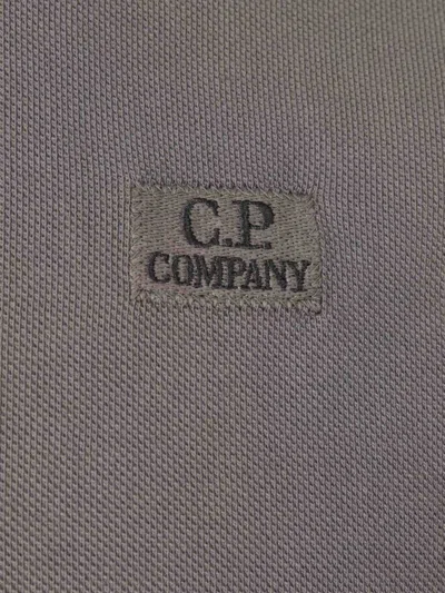 C.p. Company Polo Logo Bordado In Gray