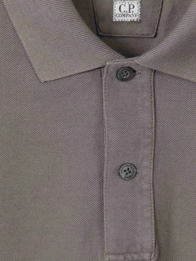 C.p. Company Polo Logo Bordado In Gray