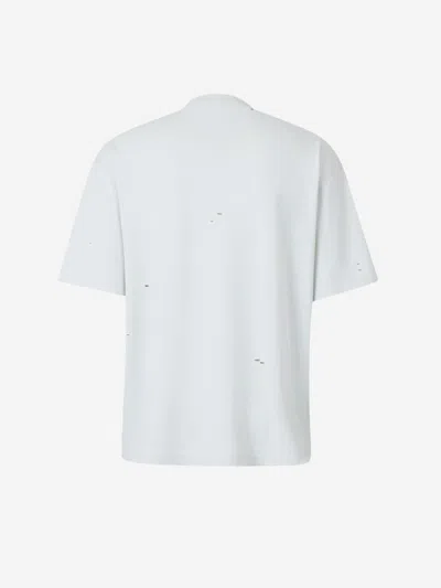 Acne Studios Oversize Ripped Logo Graphic T-shirt In Mint Green