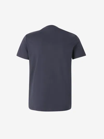 Balmain Short Sleeves Round Neck Straight Hem In Navy Blue
