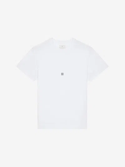 Givenchy T-shirt Slim En Coton Brodé 4g In White