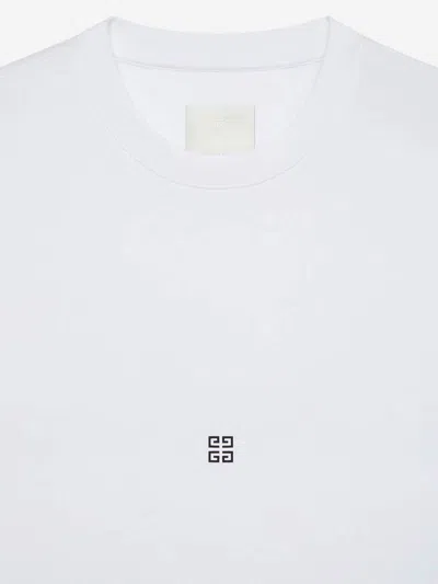 Givenchy T-shirt Slim En Coton Brodé 4g In White
