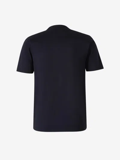 C.p. Company Blue T-shirt With Logo Printed On The Front In Midnight Blue