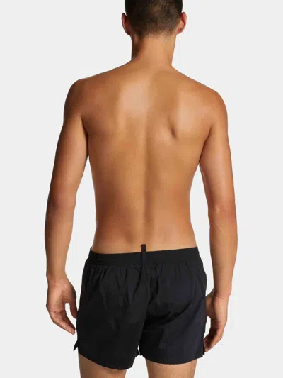 Dsquared2 Medium And Long Boxer Swimsuit In Black & White