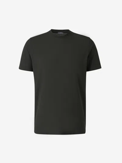 Zanone Jersey Crew Neck T-shirt In Black