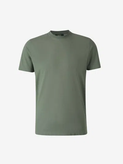Zanone Sage Green Crepe T-shirt In Green