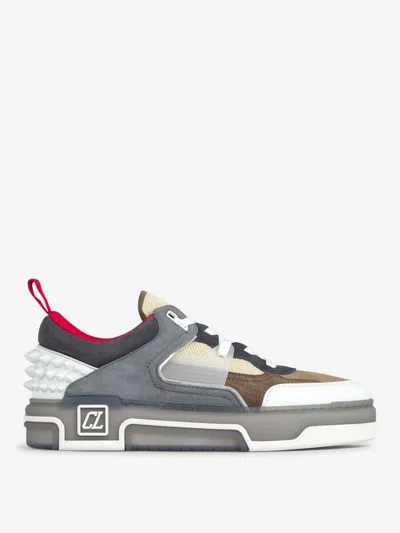 Christian Louboutin Astroloubi Sneakers In Grey Suede And Leather In Brown