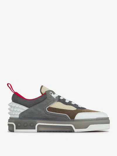Christian Louboutin Astroloubi Sneakers In Grey Suede And Leather In Brown