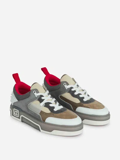 Christian Louboutin Astroloubi Sneakers In Grey Suede And Leather In Brown