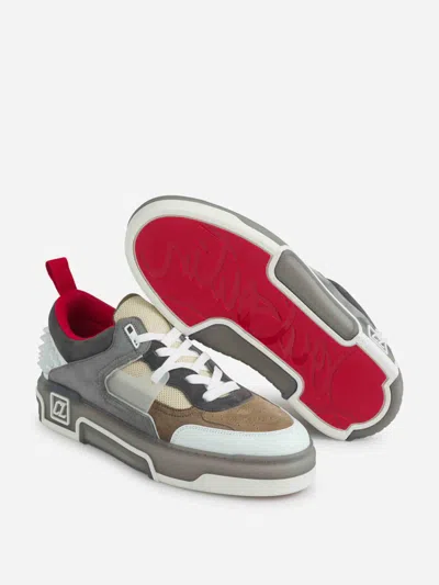 Christian Louboutin Astroloubi Sneakers In Grey Suede And Leather In Brown