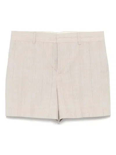 Moschino Women Virgin Wool Shorts In Beige