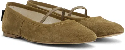 Apc Swan Ballerina Flats In Cab Camel