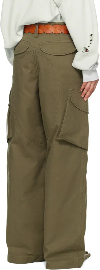 Acne Studios Green Dry Cotton Twill Cargo Pants In Ab8 Green