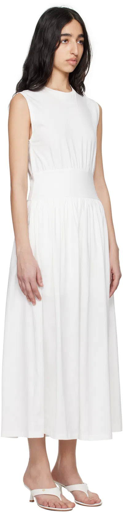 Totême Sleeveless Cotton Long Dress In Off White 059