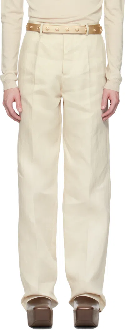 Rick Owens Off-white Hollywood Tailored Dietrich Trousers In 41 Dinge
