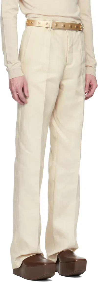 Rick Owens Off-white Hollywood Tailored Dietrich Trousers In 41 Dinge