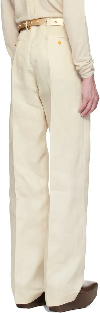 Rick Owens Off-white Hollywood Tailored Dietrich Trousers In 41 Dinge