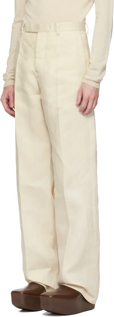 Rick Owens Off-white Hollywood Tailored Dietrich Trousers In 41 Dinge