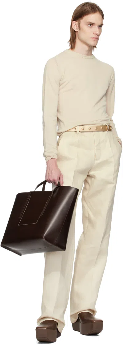 Rick Owens Off-white Hollywood Tailored Dietrich Trousers In 41 Dinge