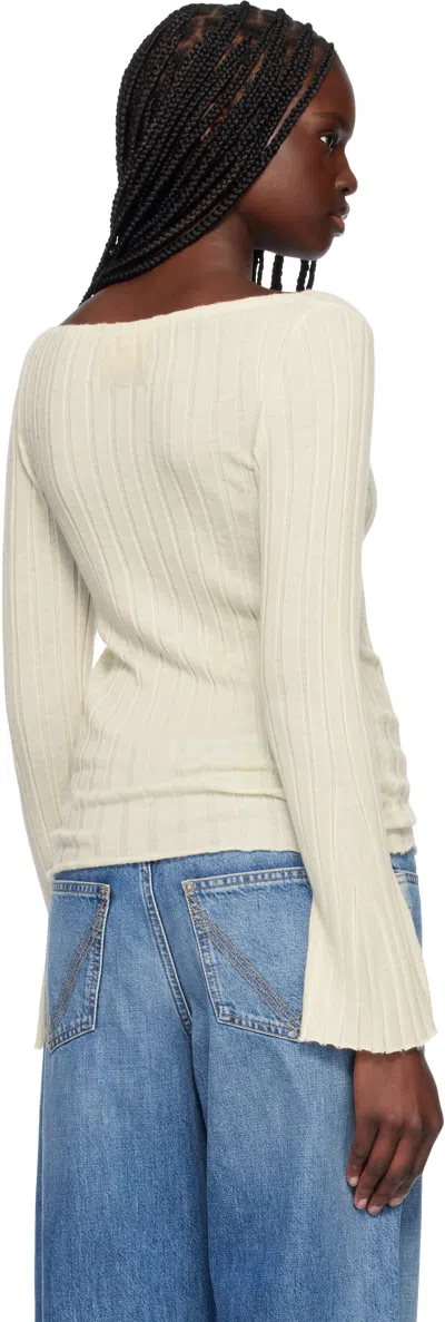 Guest In Residence Off-white Rib Flare Sweater In Cre Cream