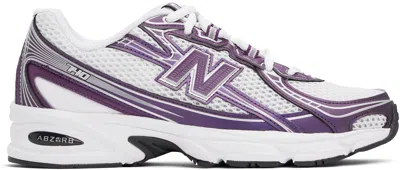New Balance White & Purple 740 Sneakers In Concord Grape