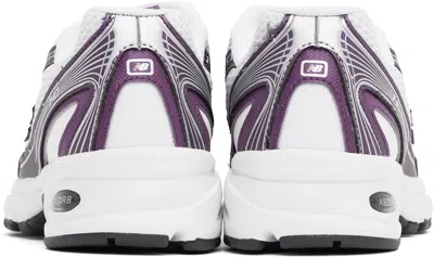New Balance White & Purple 740 Sneakers In Concord Grape