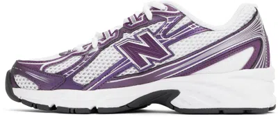 New Balance White & Purple 740 Sneakers In Concord Grape