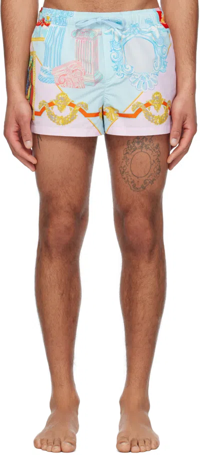 Versace Short In Silk In Multicolor