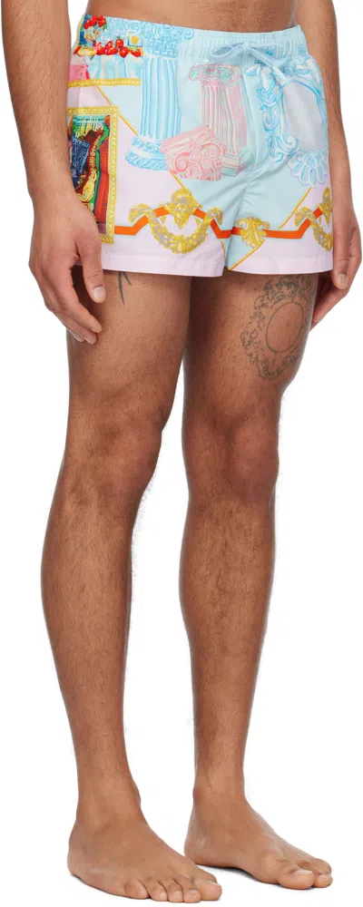 Versace Short In Silk In Multicolor