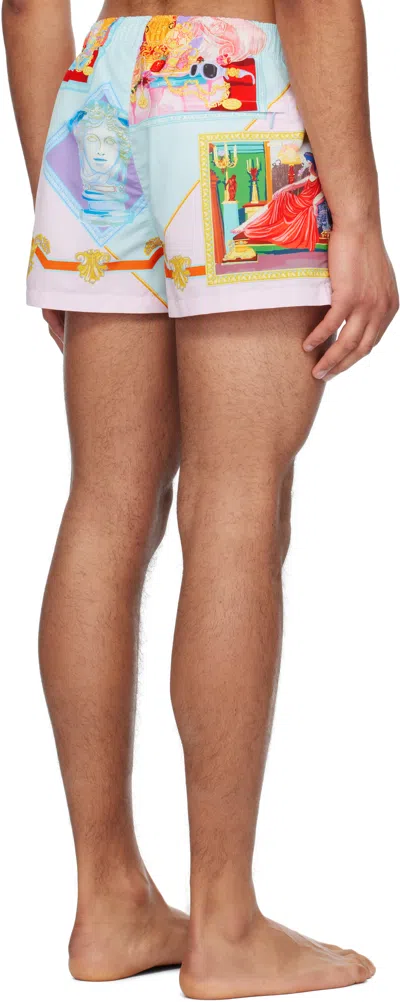 Versace Short In Silk In Multicolor
