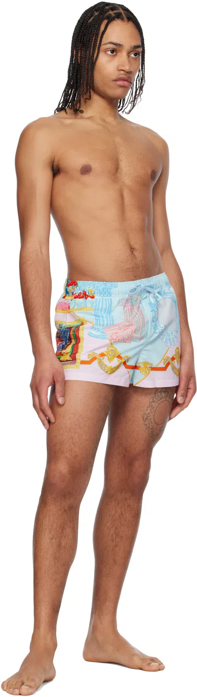 Versace Short In Silk In Multicolor
