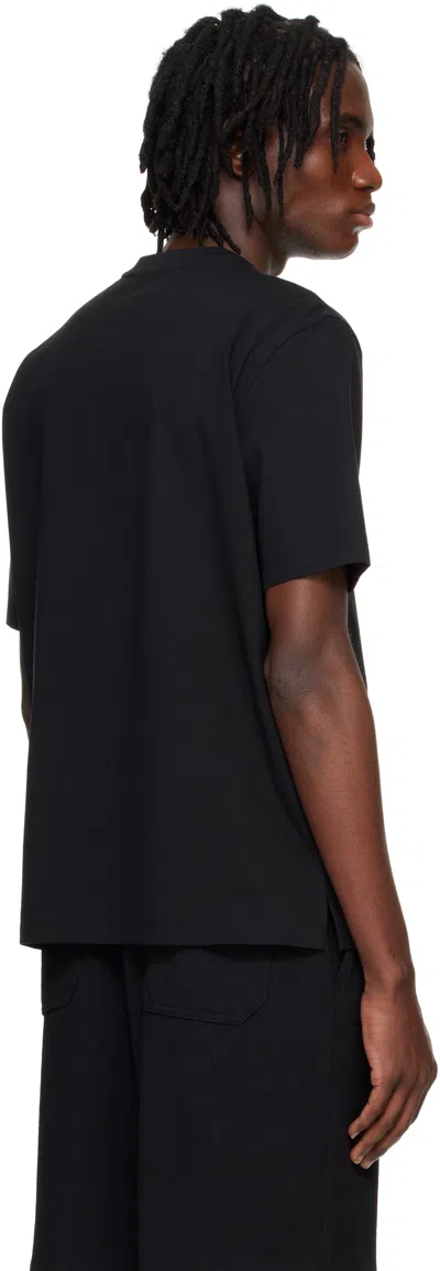 Solid Homme Black Embroidered Logo T-shirt In 638b