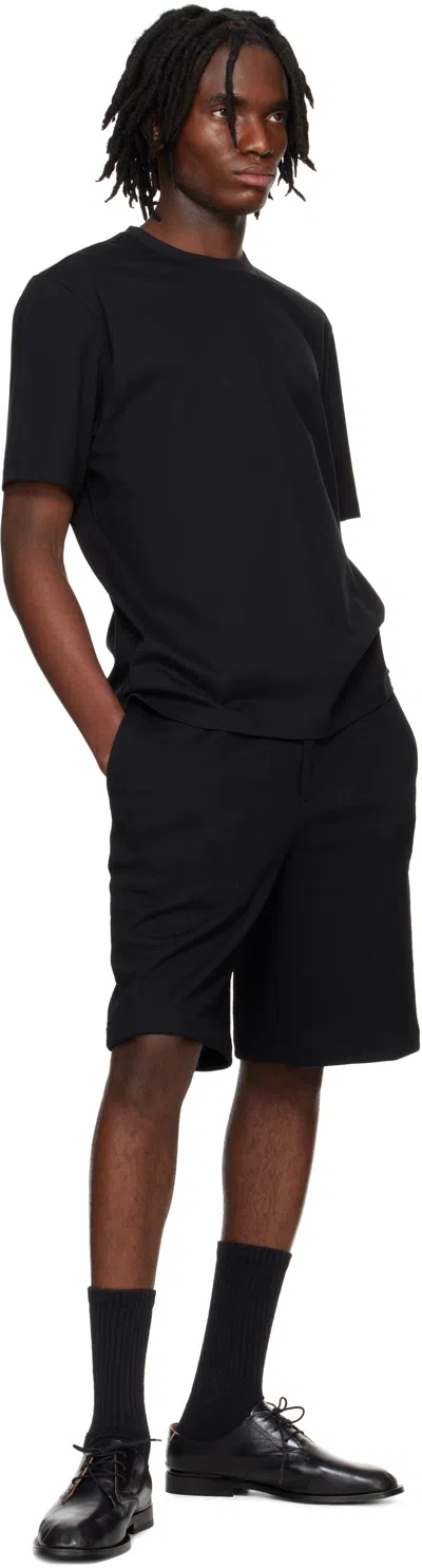 Solid Homme Black Embroidered Logo T-shirt In 638b