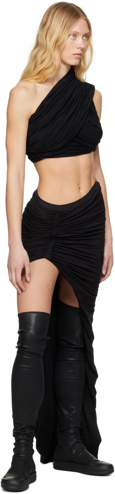 Rick Owens Drkshdw Drkshdw By Rick Owens "edfu" Asymmetrical Mini Skirt – Black In 09 Black