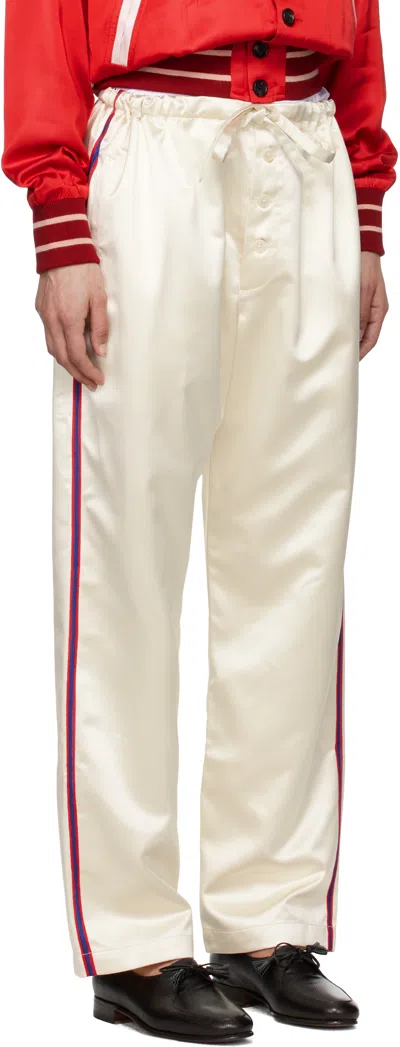 Bode Off-white Redtail Pajama Trousers In Crmlt Cream Multi