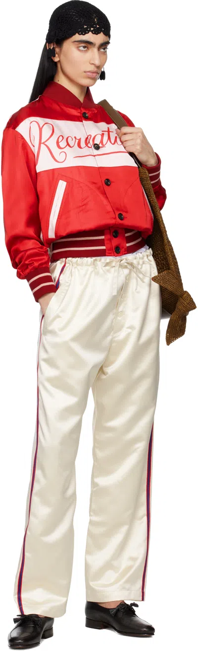 Bode Off-white Redtail Pajama Trousers In Crmlt Cream Multi