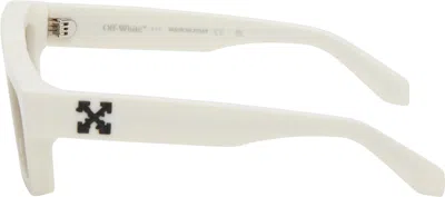 Off-white Arthur Rectangular Frame Sunglasses In White Dark Grey