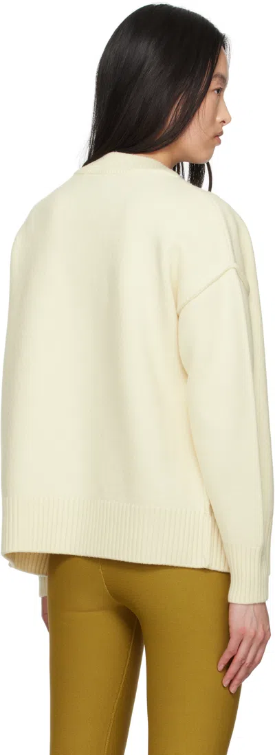 Ami Alexandre Mattiussi Ami Intarsia-knit V-neck Wool Cardigan In White