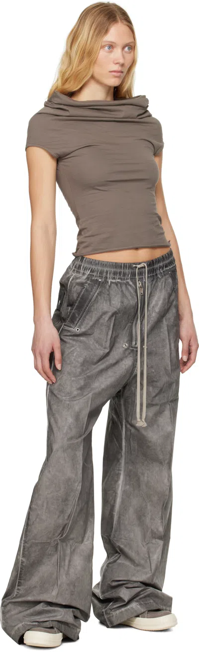 Rick Owens Drkshdw Gray Hollywood Geth Belas Lounge Pants In 78 Drkdust