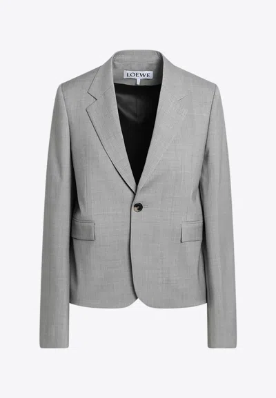 Loewe Single-breasted Jacket With Wide Sleeves In Gray