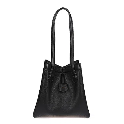 Fendi Origami Full Grain Leather Bag In Black